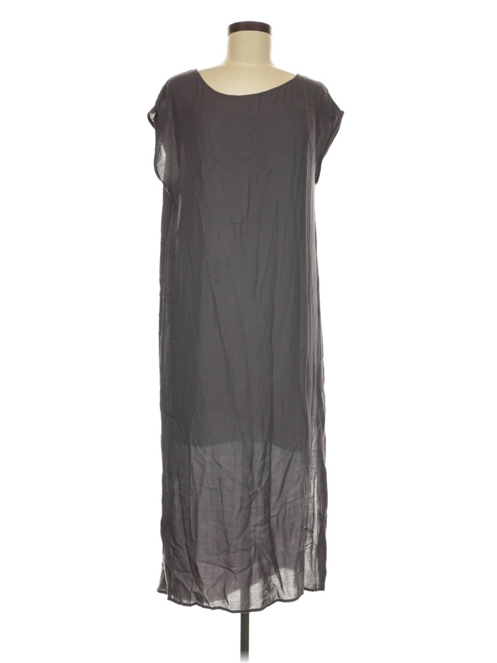 Cloth & Stone Anthropologie Sheer Overlay Midi Dress Gray PXS
